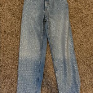 Zara women’s rhinestone jeans